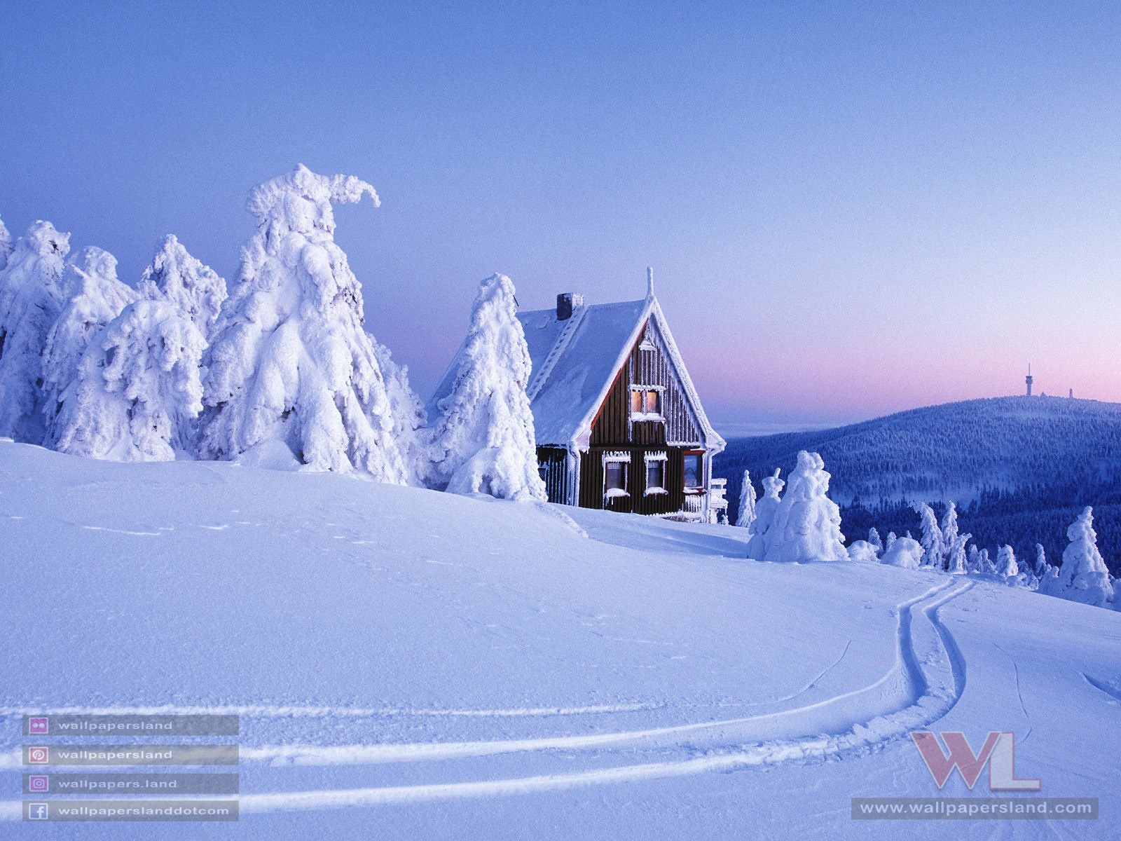 Snow-Covered Ore Mountains, Saxony, Germany