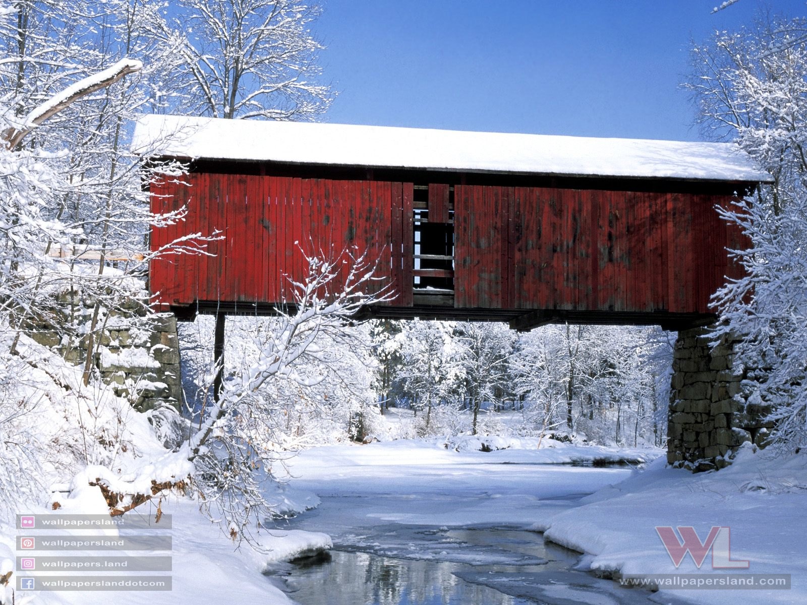 Rustic Bridge in Winter, Northfield Falls, Vermont